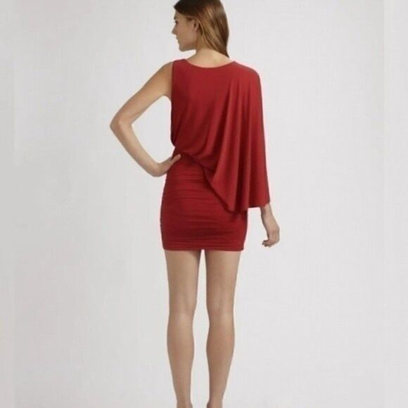 Bcbgmaxazia Red One Shoulder Dress Size Small - Picture 3 of 15